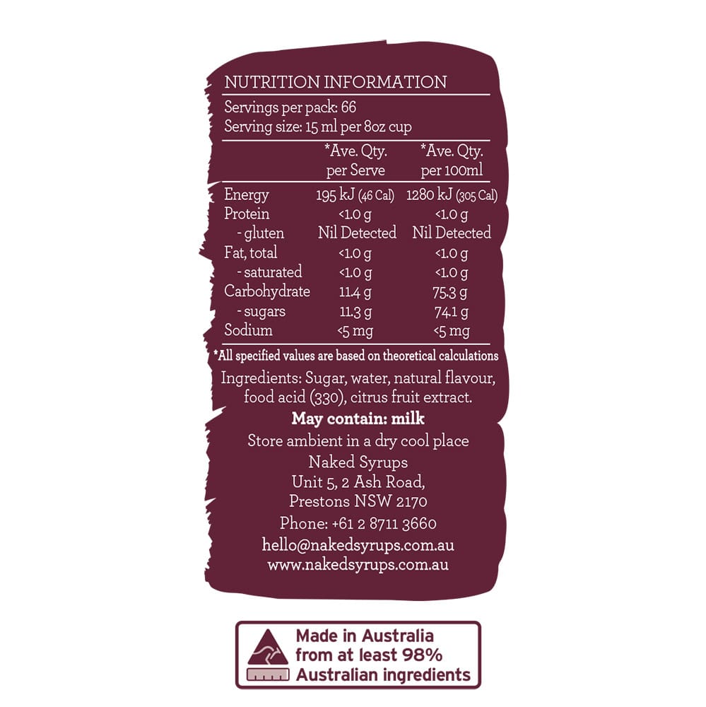 Naked Syrups Hazelnut Flavouring 1Ltr