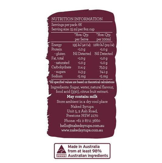 Naked Syrups Hazelnut Flavouring 1Ltr