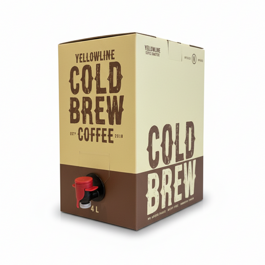 Yellowline Cold Brew Coffee packaging on a white background